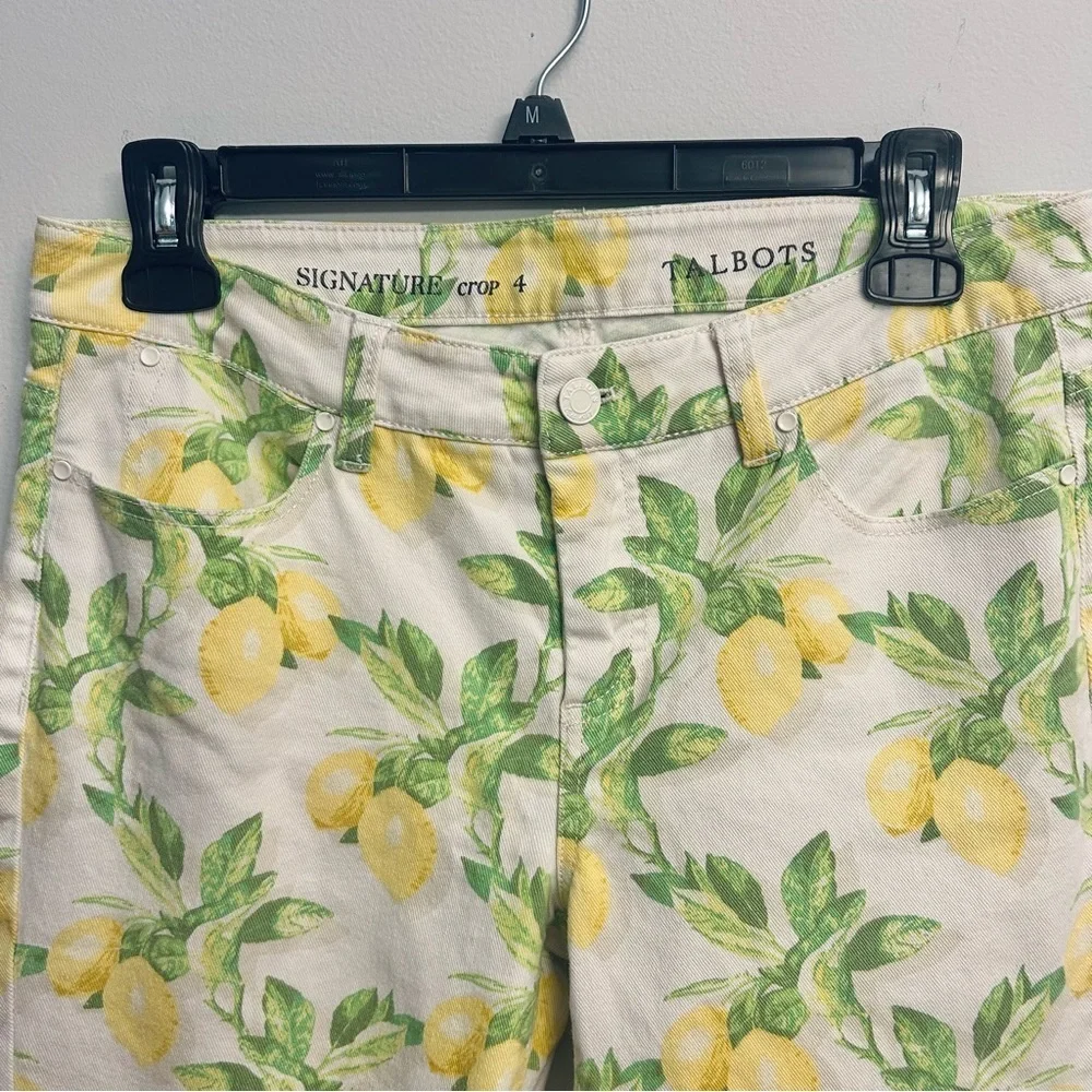 Talbots Signature Crop Size 4 Lemon Print